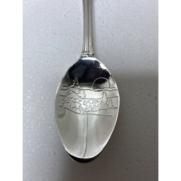 Collectible Great Smoky Mountains Souvenir Spoon w/ Bear Topper & Scenic Design - Picture 6 of 6